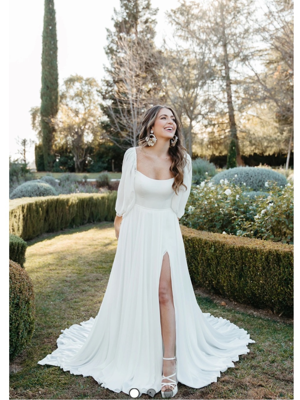 New Stella York 7901 Modern Off The Shoulder Chiffon White Bridal Wedding Dress